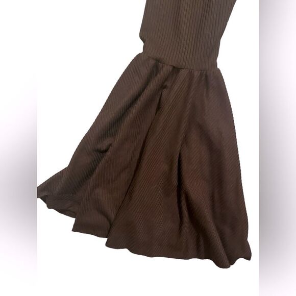 Little Girls Custom Made Brown Ribbed Bellbottoms - Picture 2 of 4